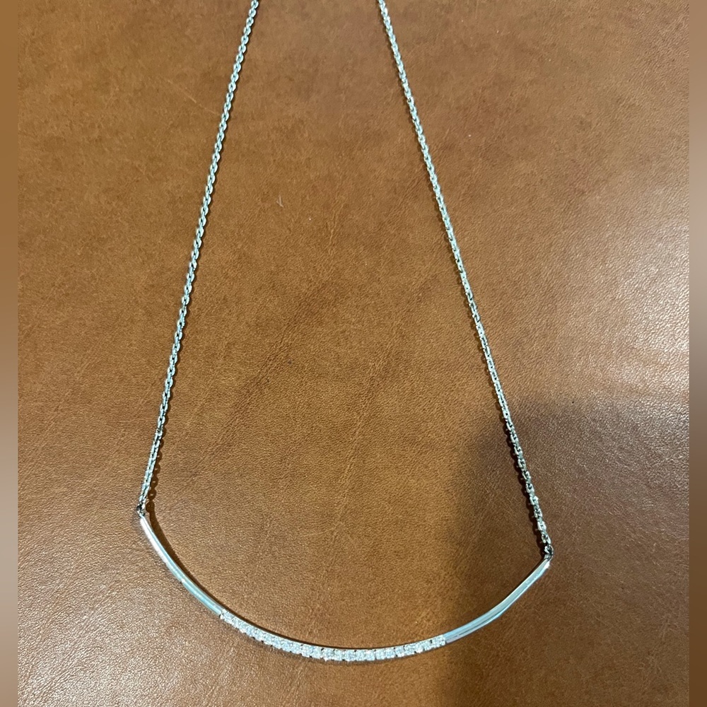 Stella and Dot, Silver collar necklace with pave stones